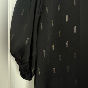 MADEWELL black + gold top short sleeve blouse XS